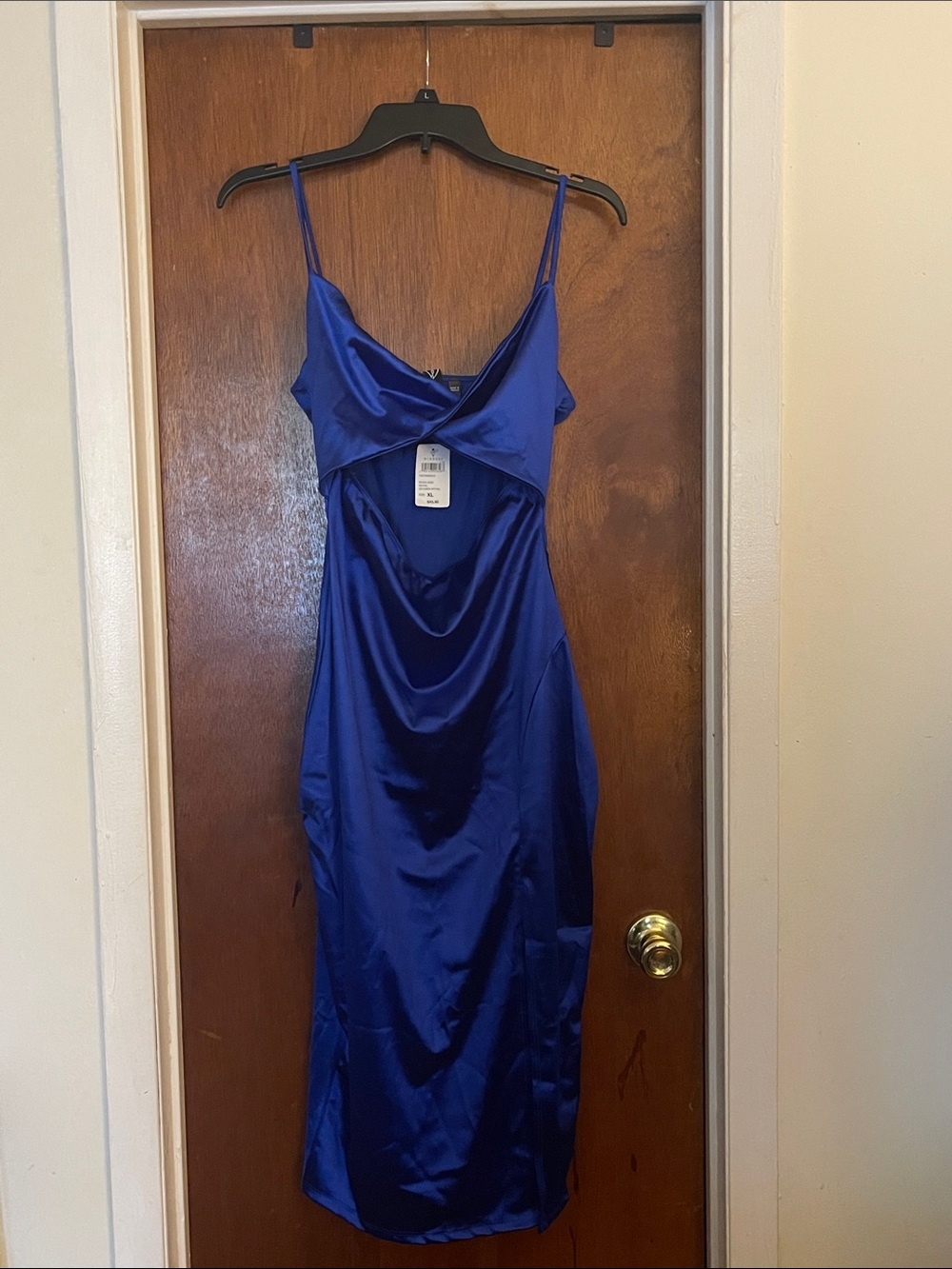 Windsor Satin Slip Dress in Royal Blue